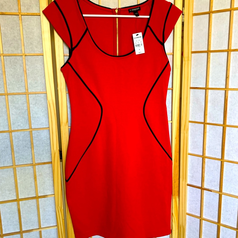 NWT Express Bodycon Red Hot Holiday Dress